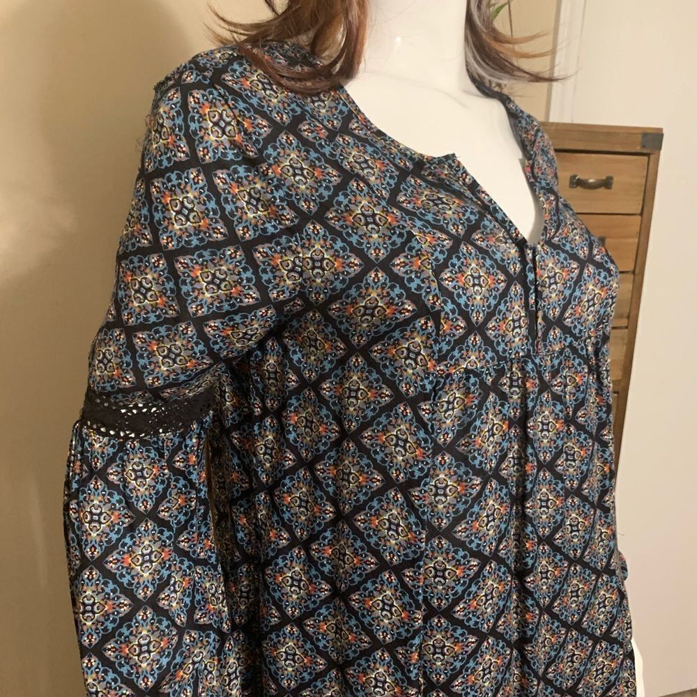 Arizona Jean Co Black Tunic Top Size Medium